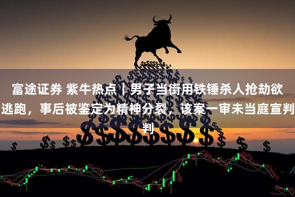 富途证券 紫牛热点｜男子当街用铁锤杀人抢劫欲逃跑，事后被鉴定为精神分裂，该案一审未当庭宣判